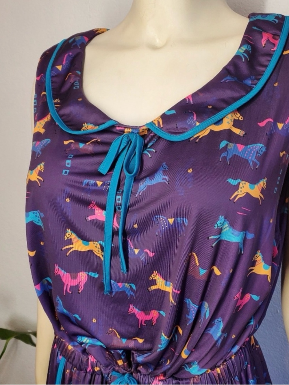 Lindy Bop Peyton Purple Horses Dress - Picture 3 of 12